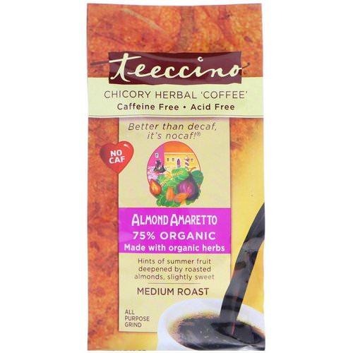 Teeccino, Chicory Herbal Coffee, Medium Roast, Caffeine Free, Almond Amaretto, 11 oz (312 g) Review