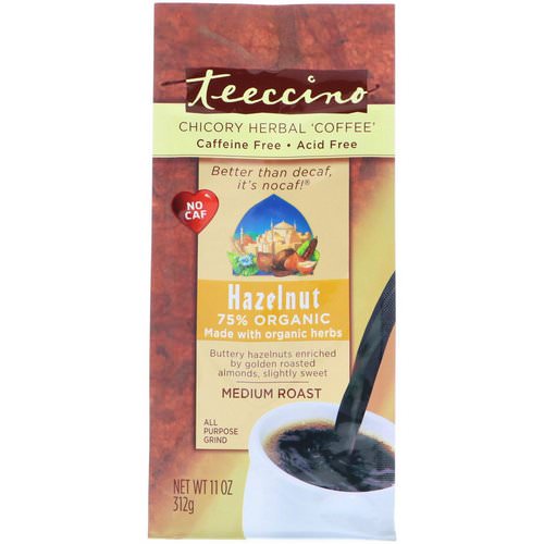 Teeccino, Chicory Herbal Coffee, Medium Roast, Caffeine Free, Hazelnut, 11 oz (312 g) Review