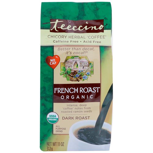 Teeccino, Chicory Herbal Coffee, Organic French Roast, Dark Roast, Caffeine Free, 11 oz (312 g) Review