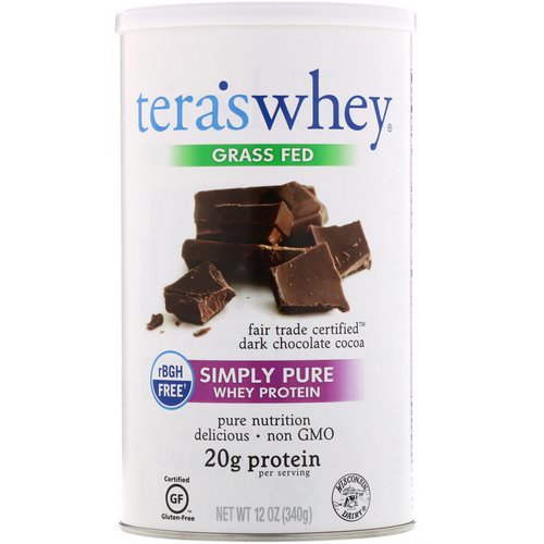 Tera's Whey, Grass Fed, Simply Pure Whey Protein, Fair Trade Dark Chocolate Cocoa, 12 oz (340 g) Review