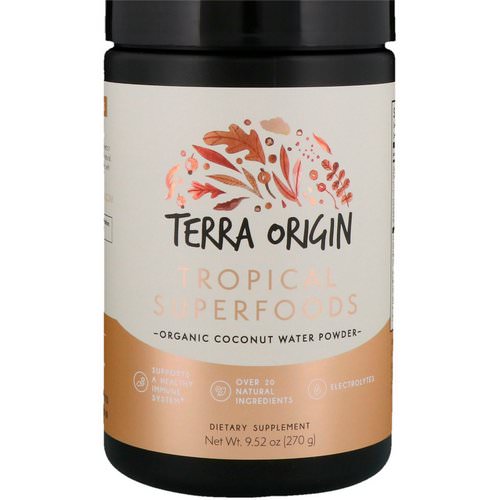 Terra Origin, Tropical Superfoods, Organic Coconut Water Powder, 9.52 oz (270 g) Review