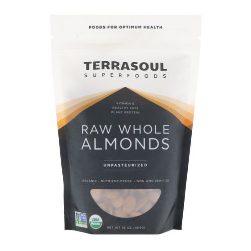 Terrasoul Superfoods, Raw Whole Almonds, Unpasteurized, 16 oz (454 g) Review
