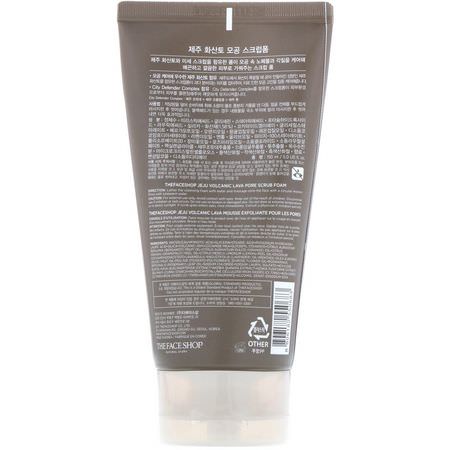Scrub, Exfoliators, K-Beauty Cleanse, Scrub: The Face Shop, Jeju Volcanic Lava, Pore Scrub Foam, 5 fl oz (150 ml)