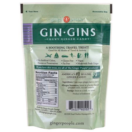 Godis, Choklad, Ingefära, Supermat: The Ginger People, Gin·Gins, Chewy Ginger Candy, Original, 3 oz (84 g)