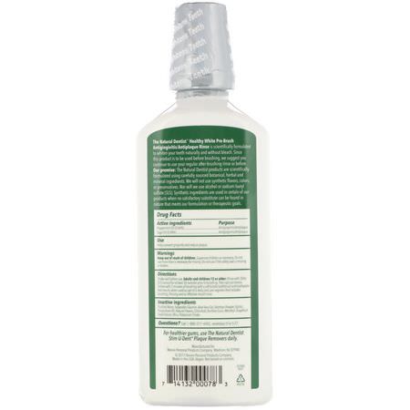 Spray, Skölj, Munvatten, Munvård: The Natural Dentist, Healthy White, Pre-Brush Antigingivitis/Antiplaque Rinse, Clean Mint, 16.9 fl oz (500 ml)