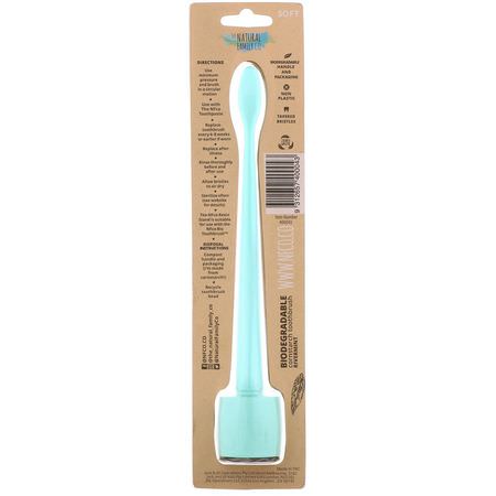 Tandborstar, Oral Care, Bath: The Natural Family Co, Biodegradable Cornstarch Toothbrush, Rivermint, Soft, 1 Toothbrush & Stand
