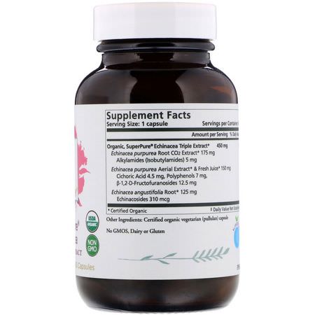 Influensa, Hosta, Förkylning, Kosttillskott: The Synergy Company, SuperPure Echinacea Organic Extract, 60 Capsules