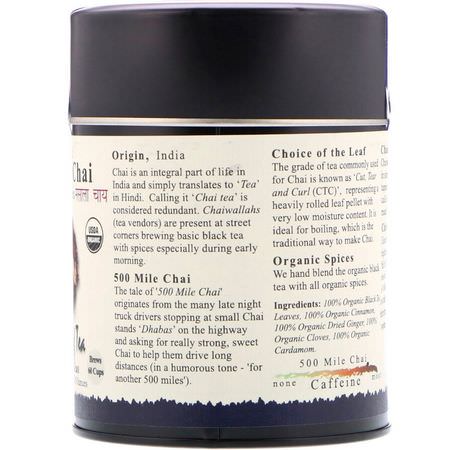 Chai-Te, Svart Te: The Tao of Tea, Organic Black Tea & Spices, 500 Mile Chai, 4.0 oz (115 g)