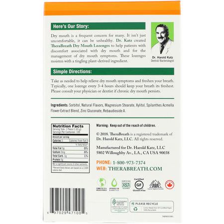Iherb: TheraBreath, Dry Mouth Lozenges, Mandarin Mint, 100 Wrapped Lozenges, 165 g