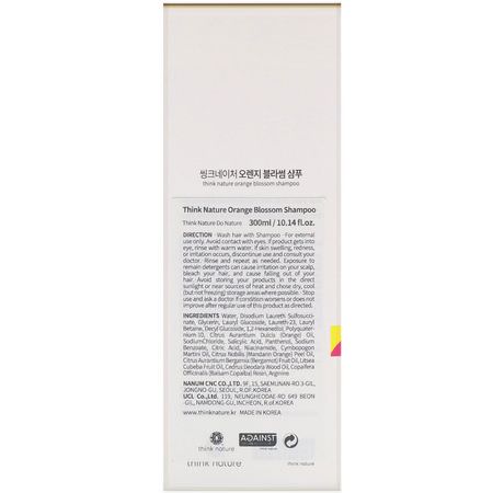 Schampo, K-Beauty Hårvård, Hårvård, Bad: Think Nature, Shampoo, Orange Blossom, 10.14 fl. oz (300 ml)