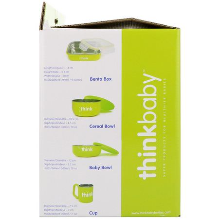 Presentpaket, Servis, Barnmatning: Think, Thinkbaby, The Complete BPA-Free Feeding Set, Light Green, 1 Set
