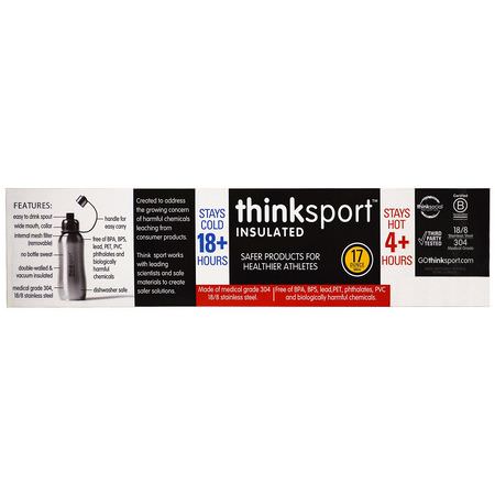 Vattenflaskor, Shaker, Housewares, Home: Think, Thinksport, Insulated Sports Bottle, Mint Green, 17 oz (500 ml)