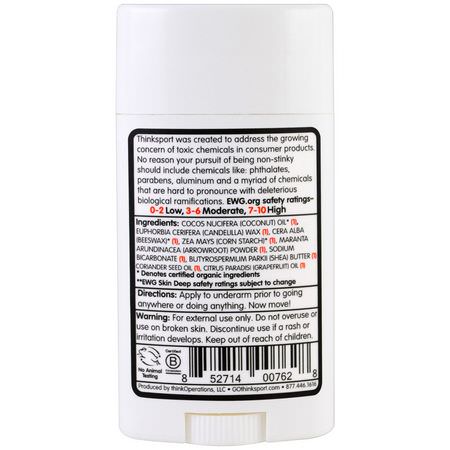 Deodorant, Bath: Think, Thinksport, Natural Deodorant, Aloe & Tea Flowers, 2.9 oz (85.8 ml)