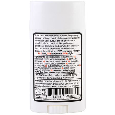 Deodorant, Bath: Think, Thinksport, Natural Deodorant, Chamomile Citrus, 2.9 oz (85.8 ml)