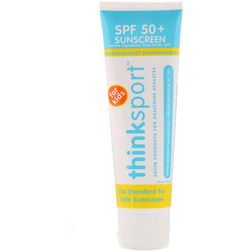 Think, Thinksport, Sunscreen, SPF 50+, For Kids, 3 fl oz (89 ml) Review