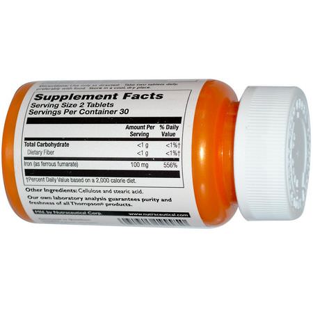 Järn, Mineraler, Kosttillskott: Thompson, Ideal Iron, 50 mg, 60 Tablets