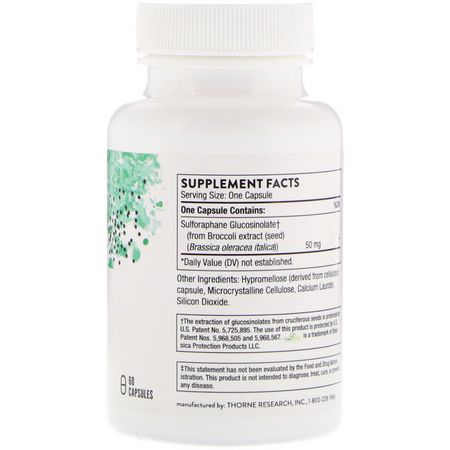 Antioxidanter, Broccoli, Superfoods, Greens: Thorne Research, Crucera-SGS, 60 Capsules