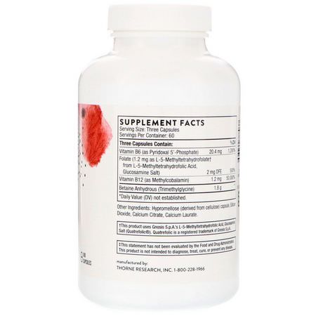 Vitamin B, Vitaminer, Kosttillskott: Thorne Research, Methyl-Guard, 180 Capsules
