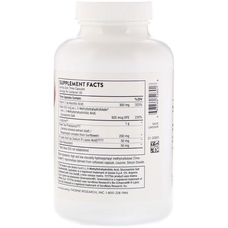 L-Arginine, Amino Acids, Supplements: Thorne Research, Perfusia Plus, 180 Capsules