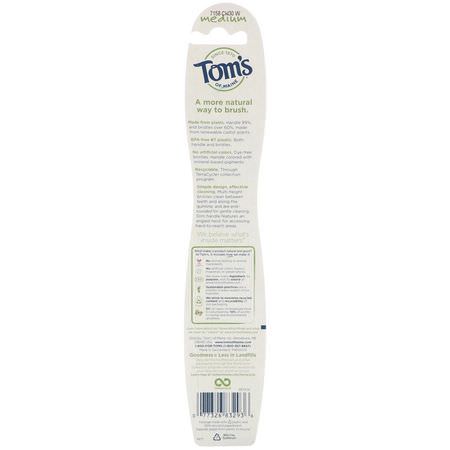 Tandborstar, Oral Care, Bath: Tom's of Maine, Naturally Clean Toothbrush, Medium, 1 Toothbrush