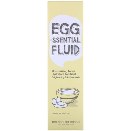 Toners, K-Beauty Cleanse, Scrub, Tone: Too Cool for School, Egg-ssential Fluid, Moisturizing Toner, 6.76 fl oz (200 ml)