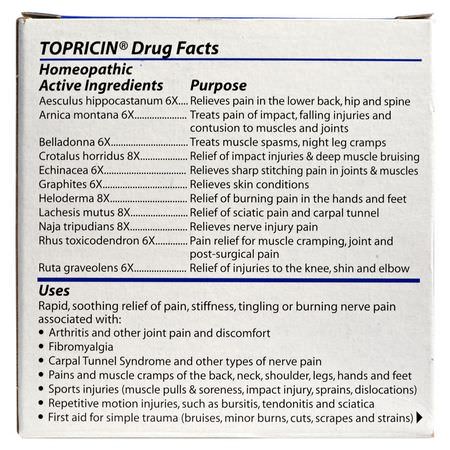 Topricin Homeopathy Formulas Pain Relief Formulas - Smärtlindring, Första Hjälpen, Homeopati, Örter