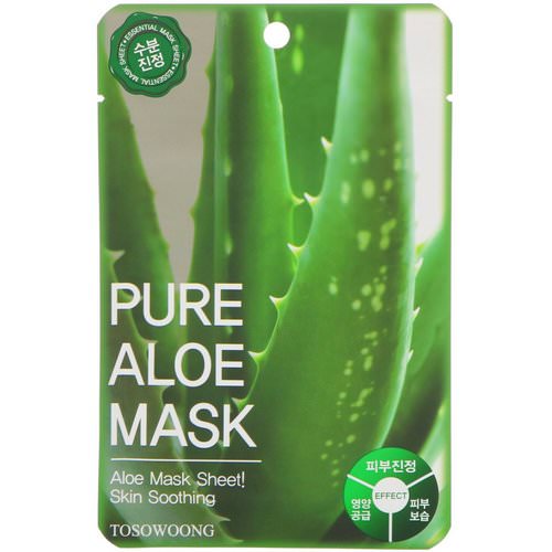 Tosowoong, Pure Aloe Mask, 10 Masks, 23 g Each Review