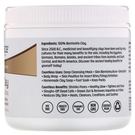 Clay Masks, Peels, Face Masks, Beauty: Trace Minerals Research, Bentonite Clay, Indian Healing Clay, 16 oz (454 g)