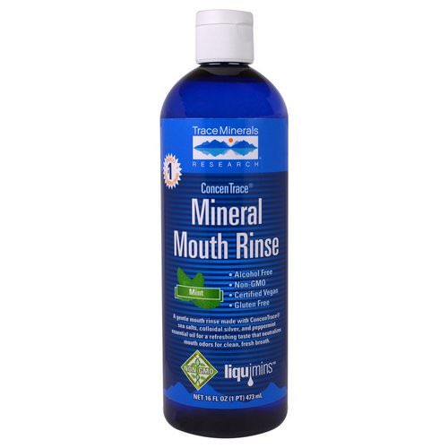 Trace Minerals Research, ConcenTrace Mineral Mouth Rinse, Mint, 16 fl oz (473 ml) Review