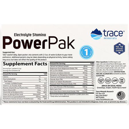 Elektrolyter, Hydrering, Sporttillskott, Sportnäring: Trace Minerals Research, Electrolyte Stamina Power Pak, Grape, 30 Packets. 0.19 oz (5.3 g) Each