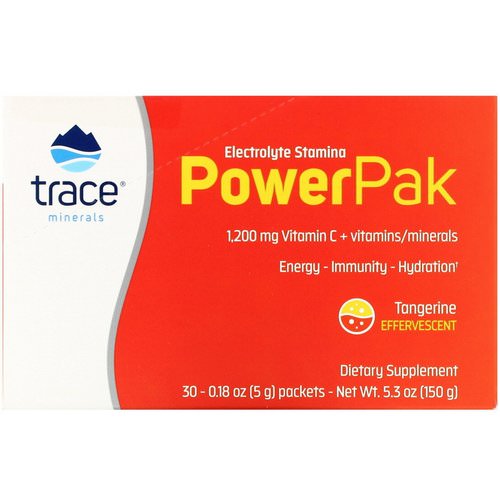 Trace Minerals Research, Electrolyte Stamina Power Pak, Tangerine, 30 Packets, 0.18 oz (5 g) Each Review