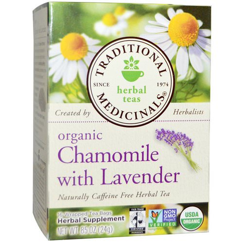 Traditional Medicinals, Herbal Teas, Organic Chamomile with Lavender, Naturally Caffeine Free, 16 Wrapped Tea Bags, .85 oz (24 g) Review