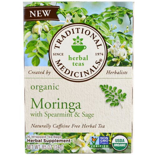Traditional Medicinals, Organic Moringa with Spearmint & Sage, 16 Wrapped Tea Bags, 86 oz (24 g) Review