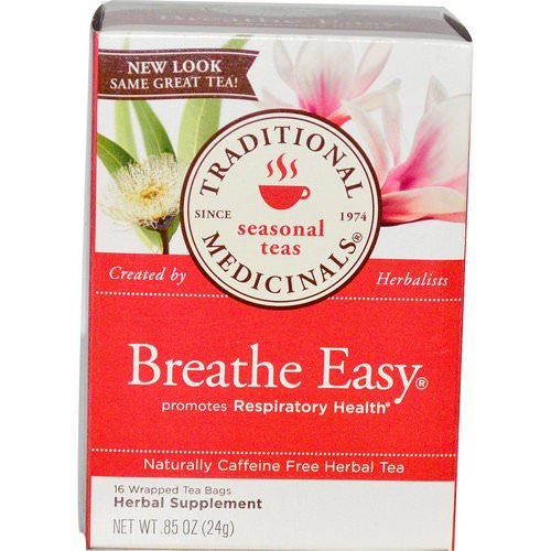 Traditional Medicinals, Seasonal Teas, Breathe Easy, Naturally Caffeine Free, 16 Wrapped Tea Bags, .85 oz (24 g) Review