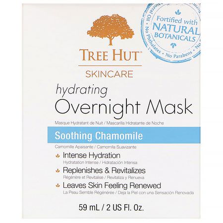 Hydrating Masks, Peels, Face Masks, Beauty: Tree Hut, Skincare, Hydrating Overnight Mask, Soothing Chamomile, 2 fl oz (59 ml)