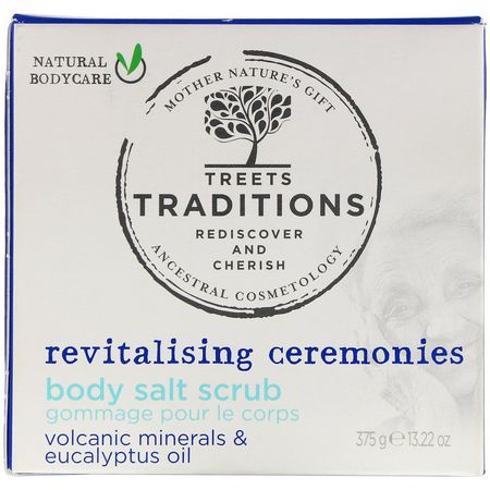 Body Scrub, Dusch, Bad: Treets, Revitalising Ceremonies, Body Salt Scrub, Refreshing Eucalyptus, 13.22 oz (375 g)