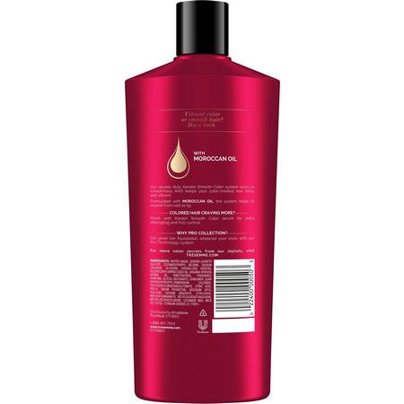 Balsam, Schampo, Hår: Tresemme, Keratin Smooth Color Shampoo with Moroccan Oil, 22 fl oz (650 ml)