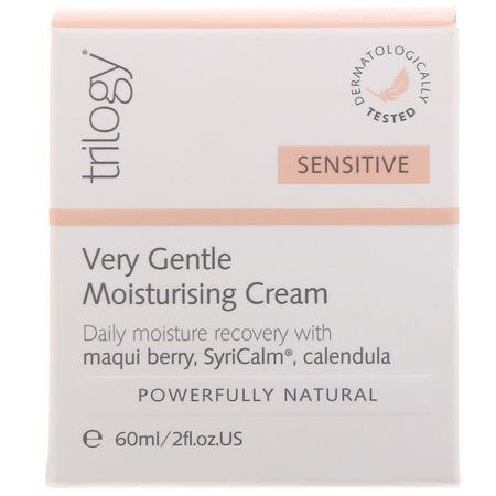 Face Moisturizer, Hudvård: Trilogy, Sensitive, Very Gentle Moisturising Cream, 2 fl oz (60 ml)