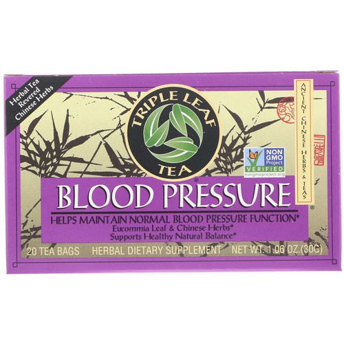 Triple Leaf Tea, Blood Pressure, 20 Tea Bags, 1.06 oz (30 g) Review