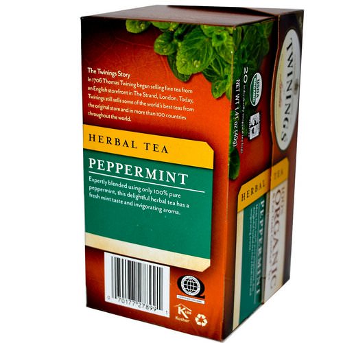 Twinings, 100% Organic Herbal Tea, Peppermint, 20 Tea Bags, 1.41 oz (40 g) Review