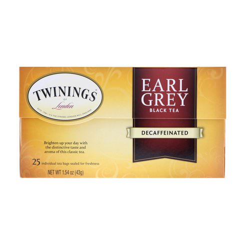 Twinings, Earl Grey, Black Tea, Decaffeinated, 25 Tea Bags, 1.54 oz (43 g) Review
