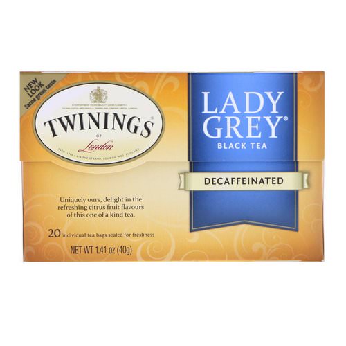 Twinings, Lady Grey Black Tea, Decaffeinated, 20 Tea Bags, 1.41 oz (40 g) Review