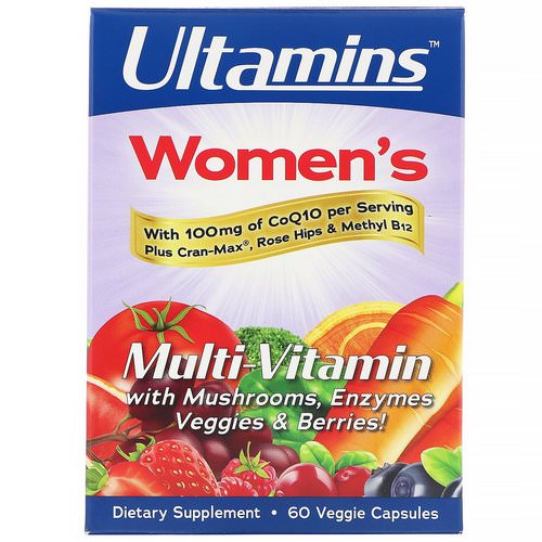 Ultamins, Women's Multi-Vitamin with CoQ10, Mushrooms, Enzymes, Veggies & Berries, 60 Veggie Capsules Review