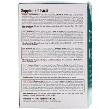 Elektrolyter, Hydrering, Sporttillskott, Sportnäring: Ultima Replenisher, Electrolyte Supplement, Variety Pack, 20 Packets, 2.4 oz (68 g)
