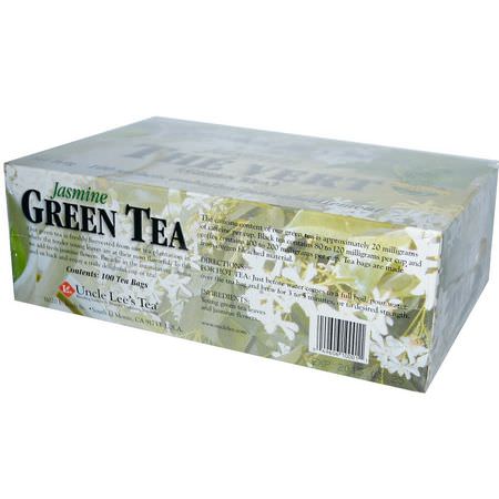 Grönt Te: Uncle Lee's Tea, Legends of China, Green Tea, Jasmine, 100 Tea Bags, 5.64 oz (160 g)