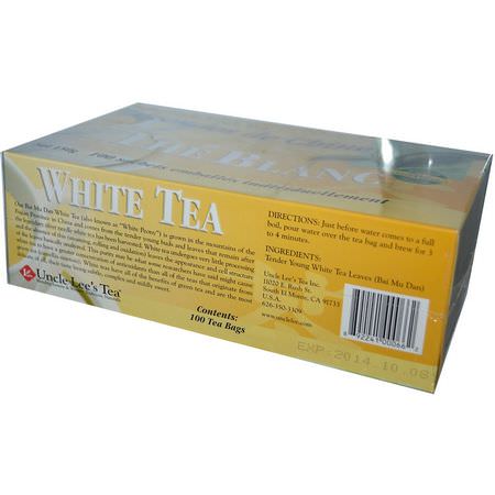 Vitt Te: Uncle Lee's Tea, Legends of China, White Tea, 100 Tea Bags, 5.29 oz (150 g)