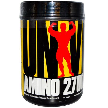 Aminosyror, Kosttillskott: Universal Nutrition, Amino 2700, Sustained Release Amino Acid Supplement, 350 Tablets