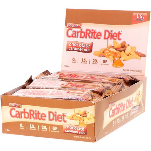 Universal Nutrition, Doctor's CarbRite Diet, Chocolate Caramel Nut, 12 Bars, 2.00 oz (56.7 g) Each Review