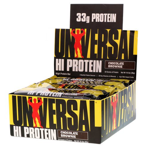 Universal Nutrition, Hi Protein Bar, Chocolate Brownie, 16 Bars, 3 oz (85 g) Each Review