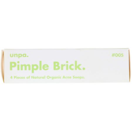 Face Soap, Bar Soap, K-Beauty Bath: Unpa, Pimple Brick, Natural Organic Acne Soaps, 4 Pieces